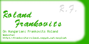 roland frankovits business card